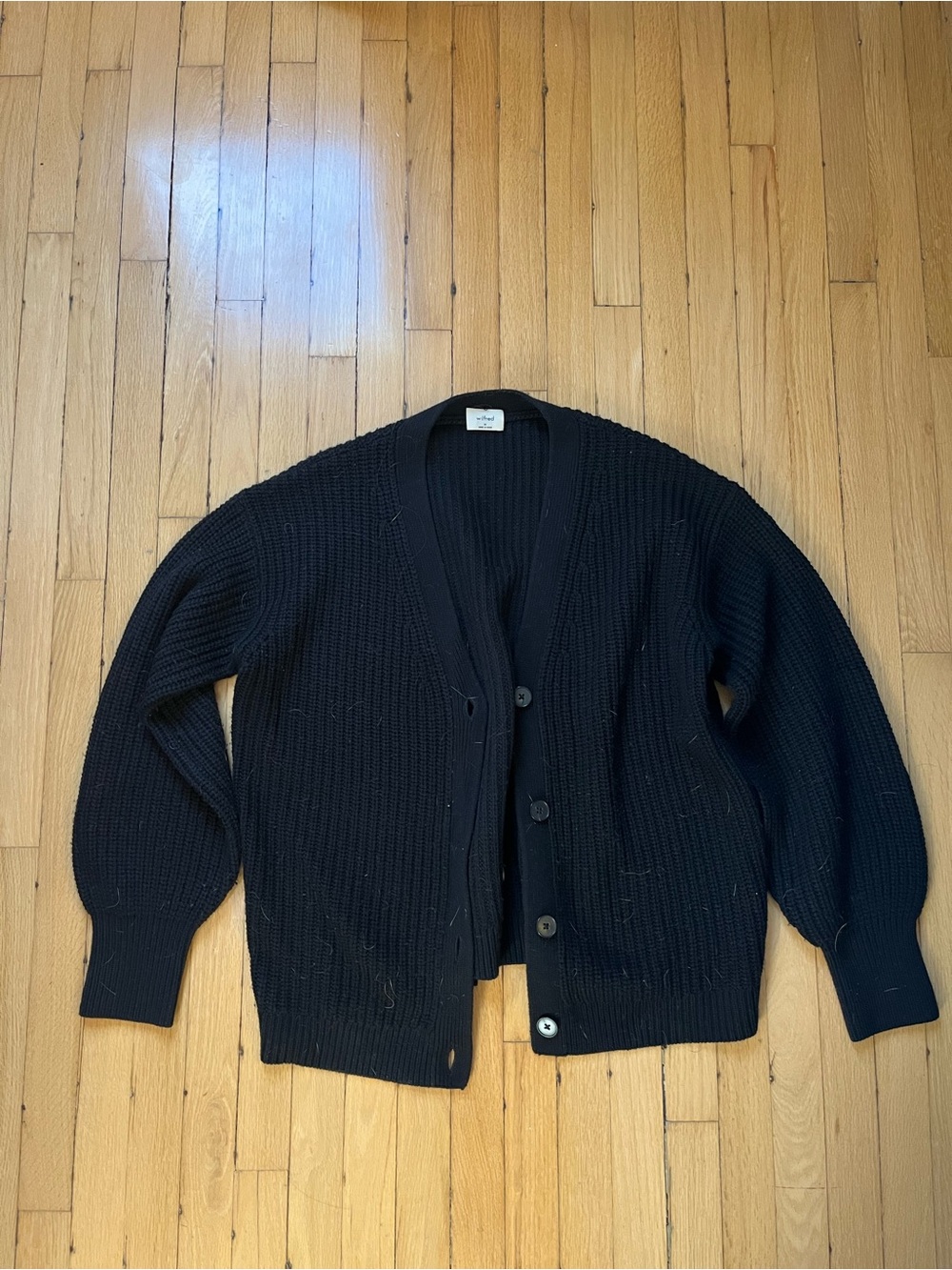 Aritzia 100% wool - Black Women's V-Neck Button Cardigan Jacket